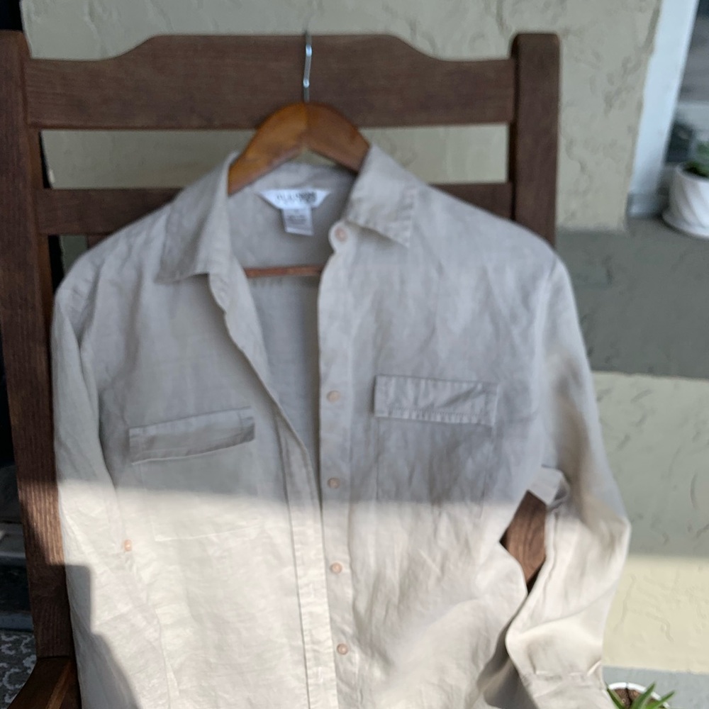 Button-Up 100% Linen Tunic with side splits